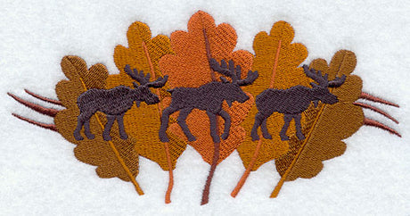 Moose Trio in Autumn Leaves