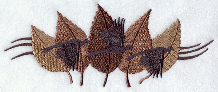 Pheasant Trio in Autumn Leaves