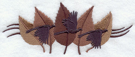 Pheasant Trio in Autumn Leaves