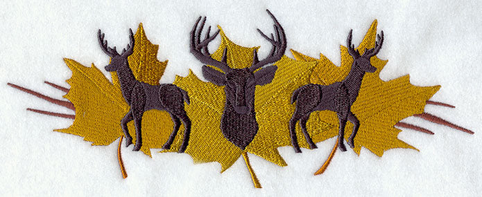 Deer Trio in Autumn Leaves