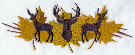 Deer Trio in Autumn Leaves