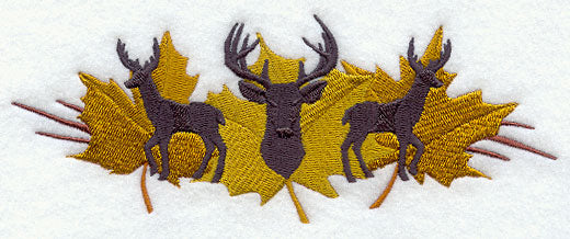 Deer Trio in Autumn Leaves