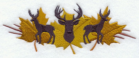 Deer Trio in Autumn Leaves