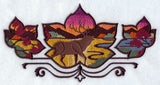 Elk in Autumn Leaves Scene