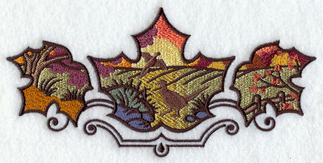 Pheasant in Autumn Leaves Scene