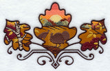 Turkey in Autumn Leaves Scene