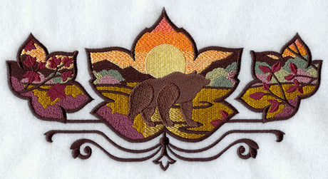 Bear in Autumn Leaves Scene