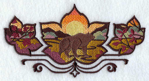 Bear in Autumn Leaves Scene