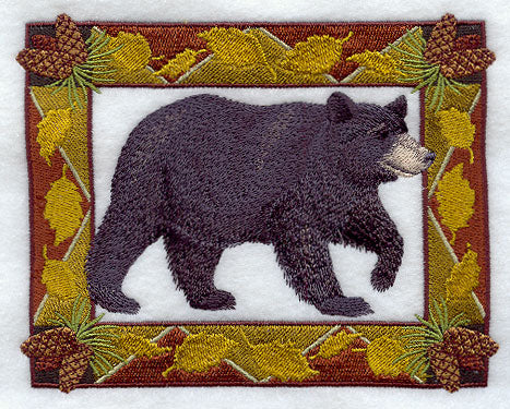 Bear in Autumn Leaf Frame