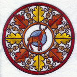 Deer in Autumn Stained Glass