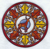 Deer in Autumn Stained Glass