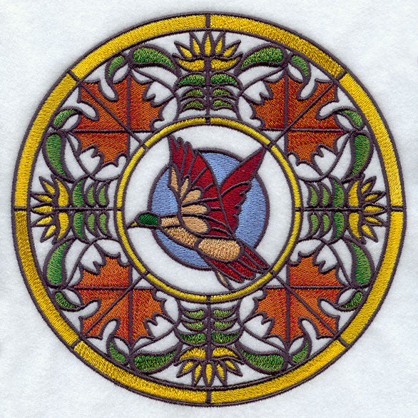 Mallard in Autumn Stained Glass