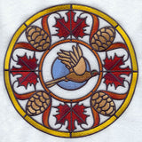 Pheasant in Autumn Stained Glass