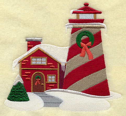 New England Christmas Lighthouse