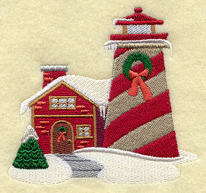 New England Christmas Lighthouse