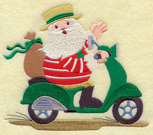 Italian Santa Claus on Scooter