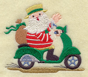 Italian Santa Claus on Scooter