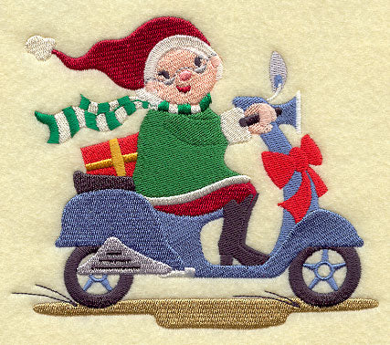 Italian Mrs. Claus on Scooter