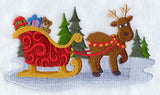 Classic Christmas Reindeer and Sleigh (Center)