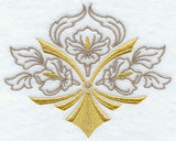 Art Deco Floral Crest