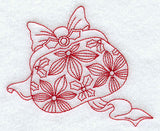 Purse with Holly Print and Bow (Redwork)