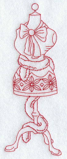 Dress Form and Tinsel (Redwork)