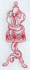 Dress Form and Tinsel (Redwork)