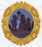 Christmas Cameo with Snowman Scene