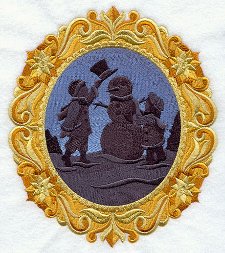 Christmas Cameo with Snowman Scene