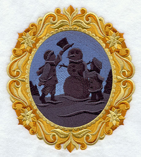Christmas Cameo with Snowman Scene