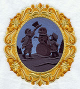 Christmas Cameo with Snowman Scene