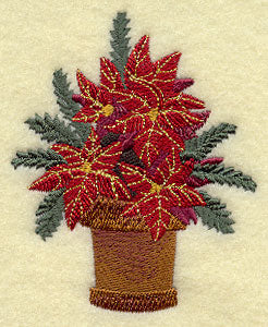 Sparkling Poinsettias in Planter