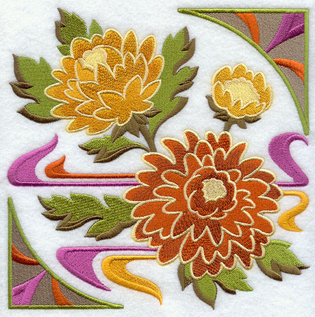 Arts and Crafts Chrysanthemum Square
