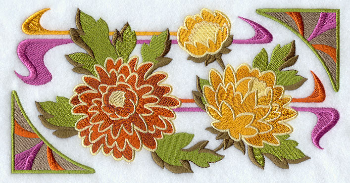 Arts and Crafts Chrysanthemum Rectangle