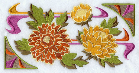 Arts and Crafts Chrysanthemum Rectangle
