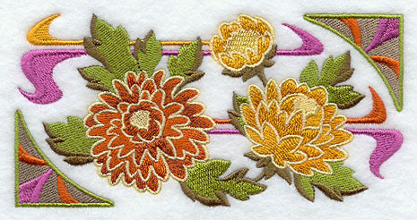Arts and Crafts Chrysanthemum Rectangle
