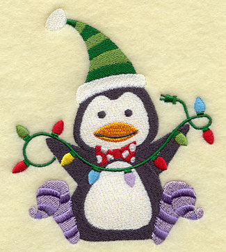 North Pole Navidad Penguin in Lights