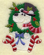 North Pole Navidad Polar Bear in Wreath