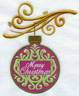 Merry Christmas Damask Ornament and Bough