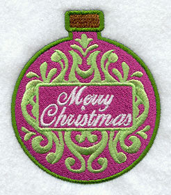 Merry Christmas Damask Ornament