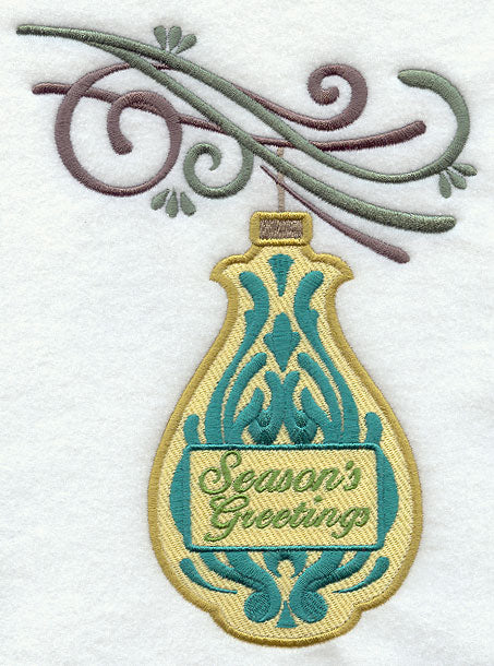 Season's Greetings Damask Ornament and Bough