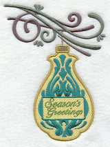 Season's Greetings Damask Ornament and Bough