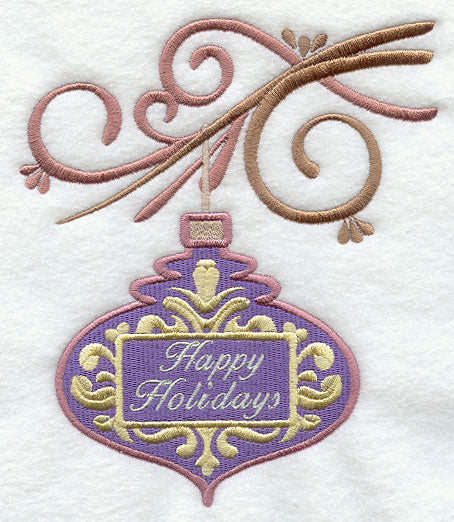 Happy Holidays Damask Ornament and Bough