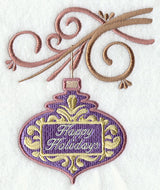 Happy Holidays Damask Ornament and Bough