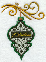 I Believe Damask Ornament and Bough