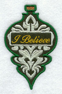 I Believe Damask Ornament