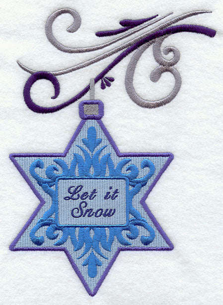 Let It Snow Damask Ornament and Bough