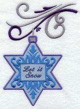 Let It Snow Damask Ornament and Bough