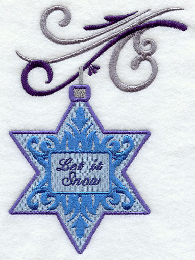 Let It Snow Damask Ornament and Bough