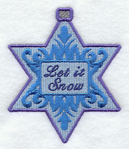 Let It Snow Damask Ornament